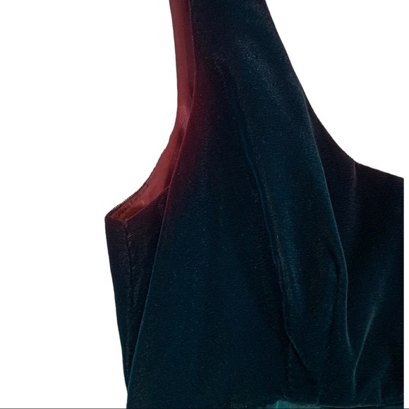 Vintage 1980s Regency Formal Gown Maxi Dress Size 3/4 Ombre teal and burgundy - Picture 7 of 9